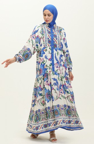 Alaçatı Robe Viscose à Motifs 5571Y-02 Saks 5571Y-02