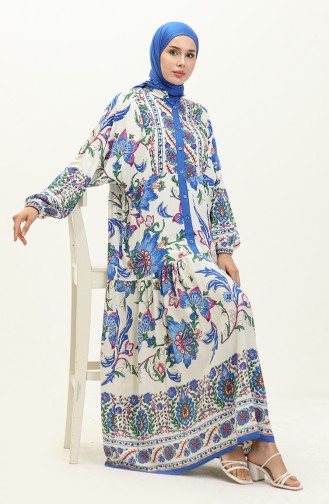 Alaçatı Robe Viscose à Motifs 5571Y-02 Saks 5571Y-02