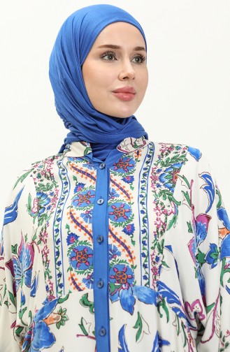 Alaçatı Robe Viscose à Motifs 5571Y-02 Saks 5571Y-02