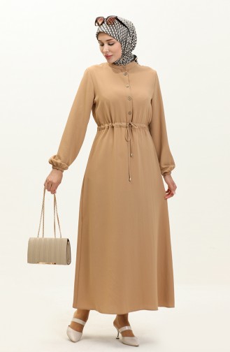 Shirred waist Dress  1002-02 Mink 1002-02