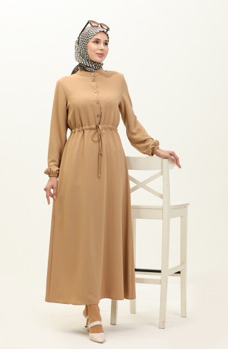 Shirred waist Dress  1002-02 Mink 1002-02