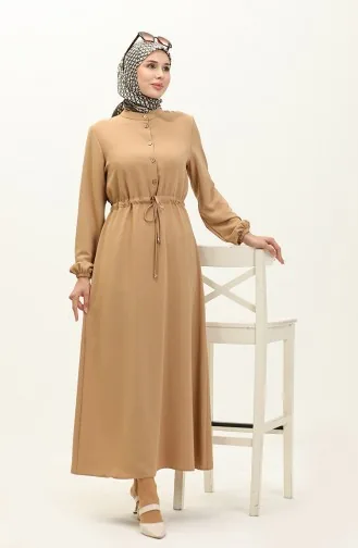 Kleid mit gefältelte Taille 1002-02 Nerz 1002-02