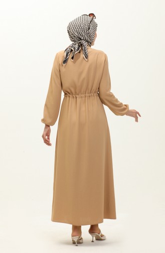 Shirred waist Dress  1002-02 Mink 1002-02