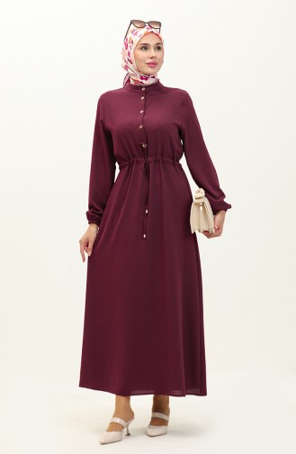 Kleid mit gefältelte Taille 1002-03 Kirsche 1002-03