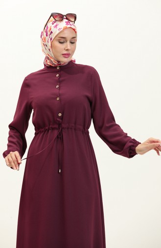 Kleid mit gefältelte Taille 1002-03 Kirsche 1002-03