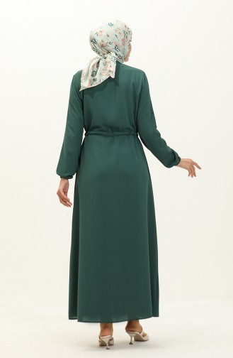 Shirred waist Dress 1002-04 Emerald Green 1002-04
