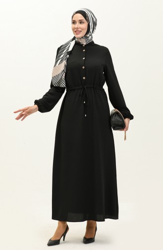 Shirred waist Dress 1002-06 Black 1002-06