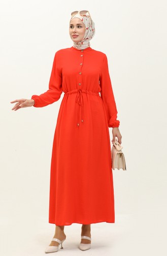  Shirred Waist Dress 1002-07 Orange 1002-07