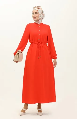 Robe Taille Plissée 1002-07 Orange 1002-07