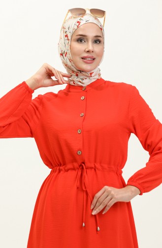 Robe Taille Plissée 1002-07 Orange 1002-07