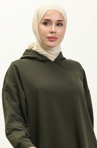 Tunique Sport à Capuche 3007-29 Khaki Foncé  3007-29