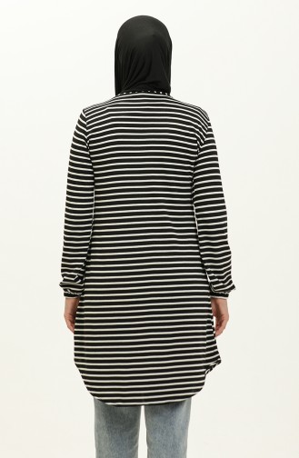 Striped Tunic 1650-01 Black white 1650-01