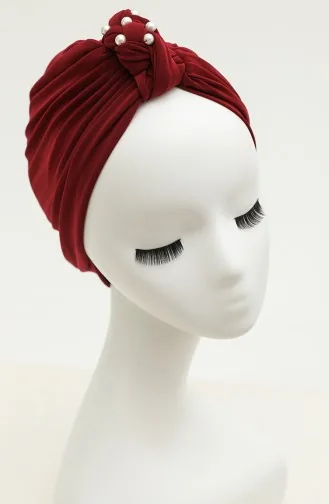 Örgülü İncili Bone 9012-09 Bordo 9012-09