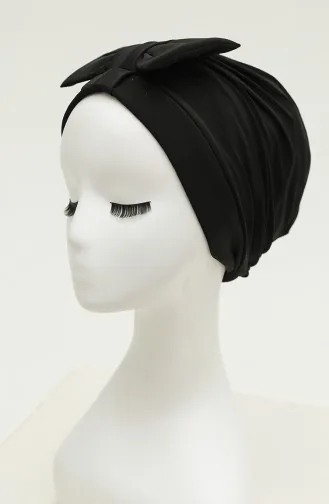 Bonnet Croisé Double Face avec Noeud 0023-03 Noir 0023-03
