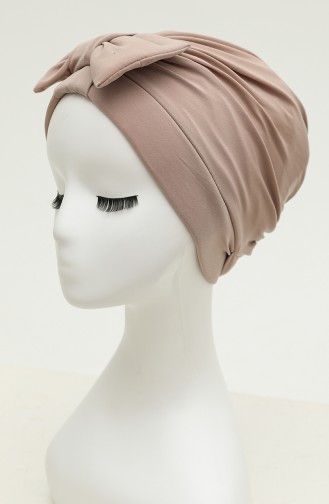 Bonnet Croisé Double Face avec Noeud 0023-14 Beige 0023-14