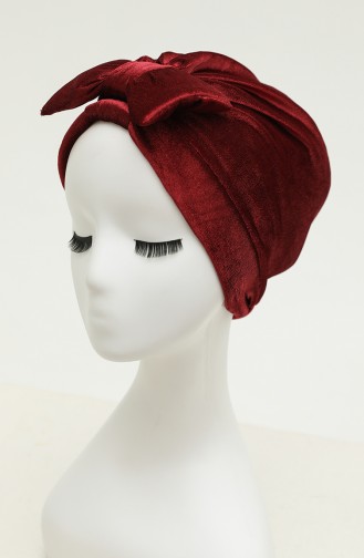 Bonnet Velours avec Noeud 0025-16 Cerise 0025-16