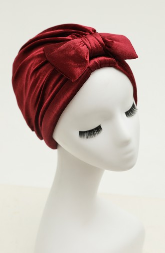 Bonnet Velours avec Noeud 0025-16 Cerise 0025-16