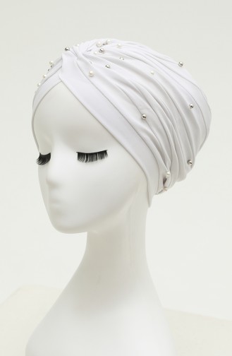 Pearl Cross Bonnet 0032-03 White 0032-03