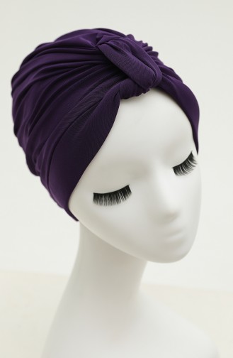 Lila Praktischer Turban 9023-05