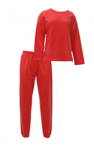 Akbeniz Polar Ensemble Pyjama Corail Pour Femme 4130 Mercan 3588.Mercan