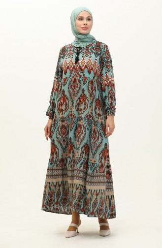 Robe Hijab Bleu menthe 4085-02