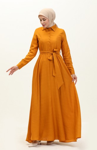 Mustard İslamitische Jurk 238487-02