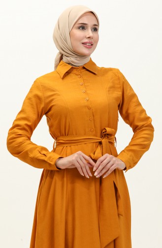 Mustard İslamitische Jurk 238487-02