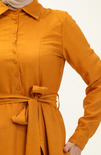 Mustard İslamitische Jurk 238487-02