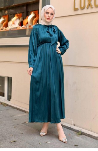 Emerald Green Hijab Evening Dress 14695