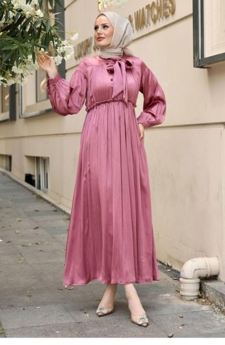 Dusty Rose Hijab Evening Dress 14699