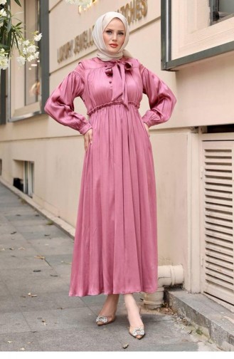 Dusty Rose Hijab Evening Dress 14699