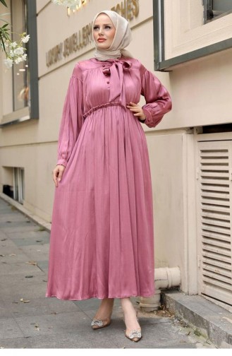 Dusty Rose Hijab Evening Dress 14699