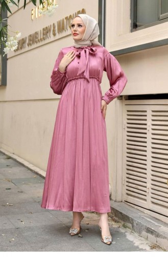 Dusty Rose Hijab Evening Dress 14699