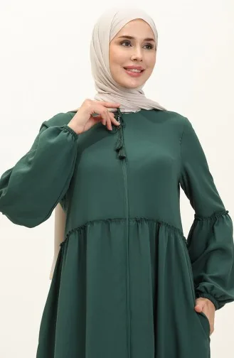 عباية بسحاب نسيج آيروبين 2004-02 أخضر زمردي 2004-02