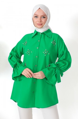 Taşlı Gömlek 0212-01 Yeşil