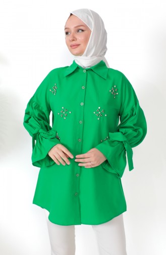 Taşlı Gömlek 0212-01 Yeşil