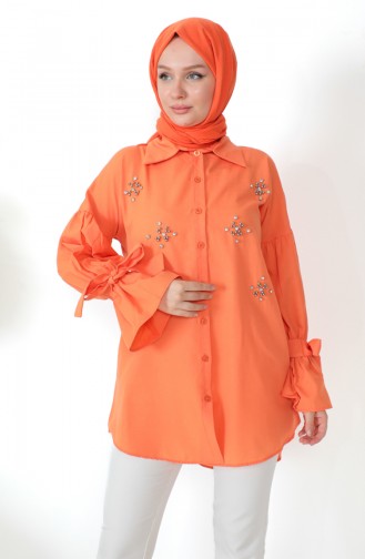 Orange Overhemdblouse 0212-05