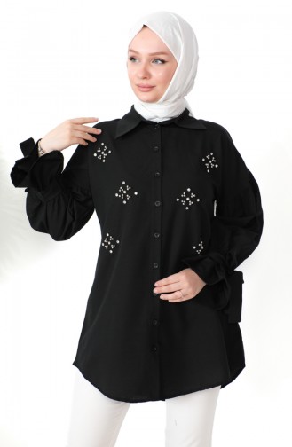 Taşlı Gömlek 0212-06 Siyah