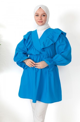 Chemise à Froufrous 0213-05 İndigo 0213-05