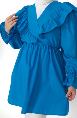 Chemise à Froufrous 0213-05 İndigo 0213-05