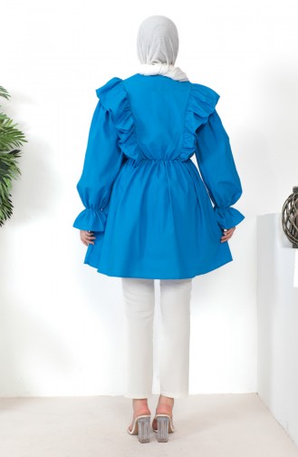 Chemise à Froufrous 0213-05 İndigo 0213-05