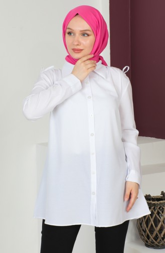 White Overhemdblouse 0222-07