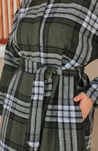 Plaid Wool Coat 23k8768-01 Green 23K8768-01