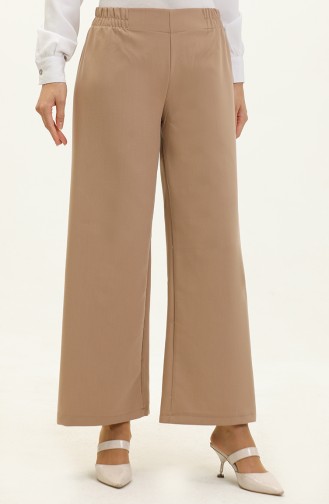 Elastic Waist Wide Leg Trousers 2951a-05 Camel 2951A-05