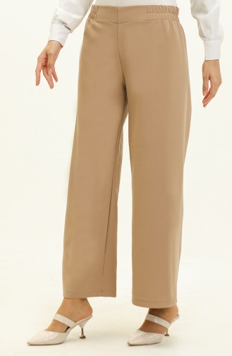 Elastic Waist Wide Leg Trousers 2951a-05 Camel 2951A-05