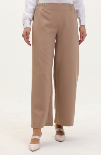 Pantalon Large à Taille Élastique 2951A-05 Café au Lait 2951A-05