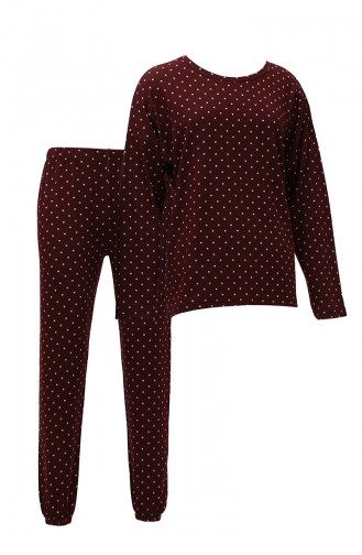 Akbeniz Women's Thick Long Sleeve Combed Cotton Pajama Set 4134 3593