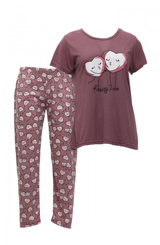 Akbeniz Women`s Short Sleeve Pajama Set 20414 3603