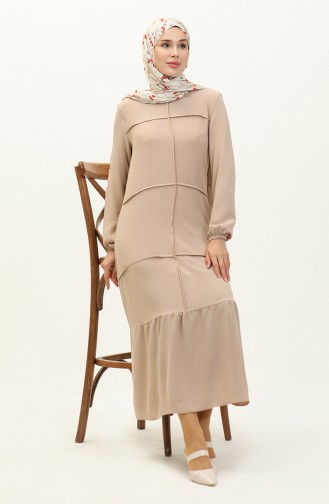 Beige İslamitische Jurk 6595-02