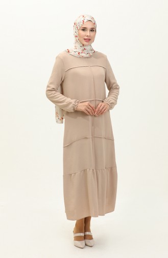 Beige İslamitische Jurk 6595-02